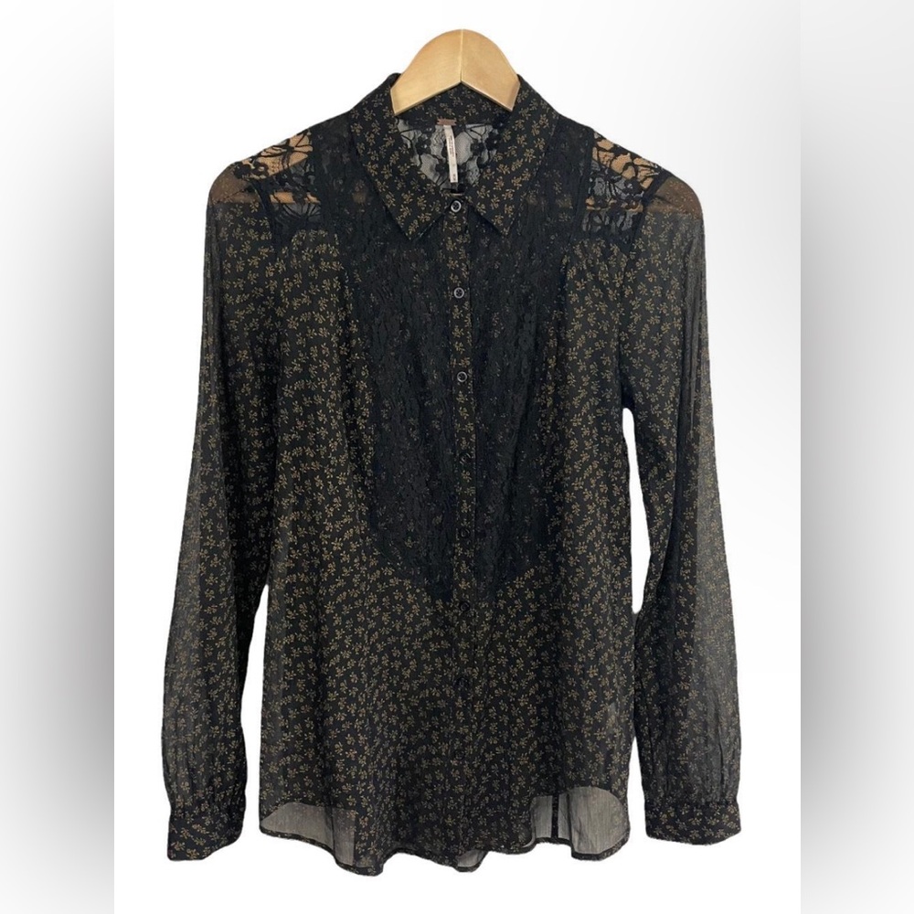 Free people brown floral top